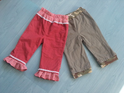 小孩子穿旧的太短的宝宝裤子改长改大的好方法经验