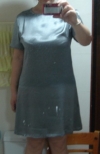 秀秀我新做的银灰色真丝连衣裙