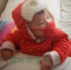 冬天给我女儿做的全套棉衣和护耳帽（还有小口罩）